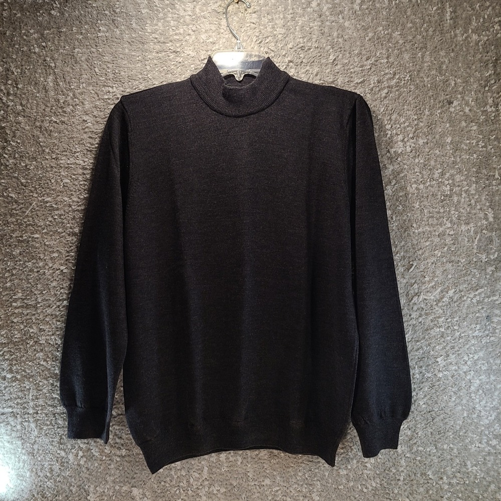 Valda By Toscano Sweater Men's M Merino Wool Gray Pullover Made In Italy Preppy